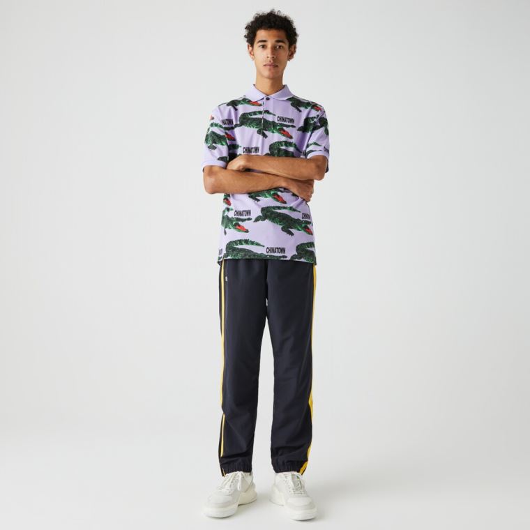 Lacoste LIVE Chinatown Market Collaboration Loose Fit Polo Shirt Hvide Rød | GLYr25lP