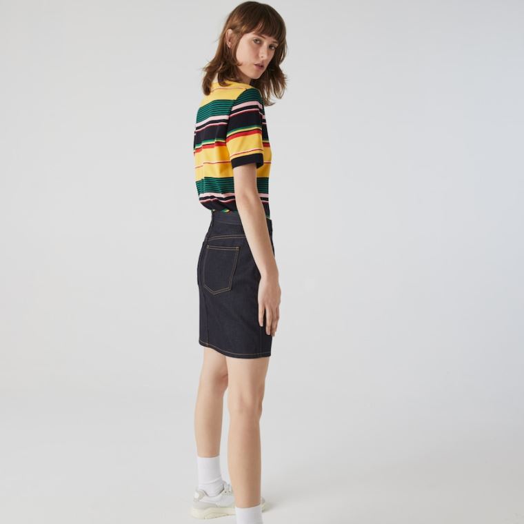 Lacoste LIVE Dark Denim Mini-Skirt Blå | HJDfC1vg