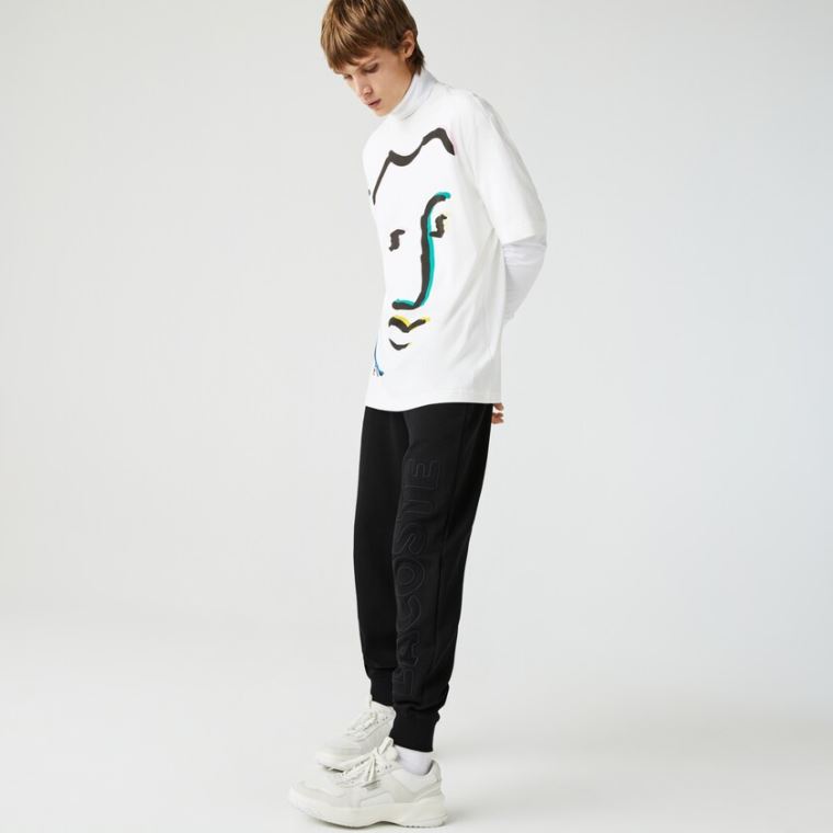 Lacoste LIVE Embroidered Bomulds Blend Tracksuit Pants Sort | 2lsFS0jm