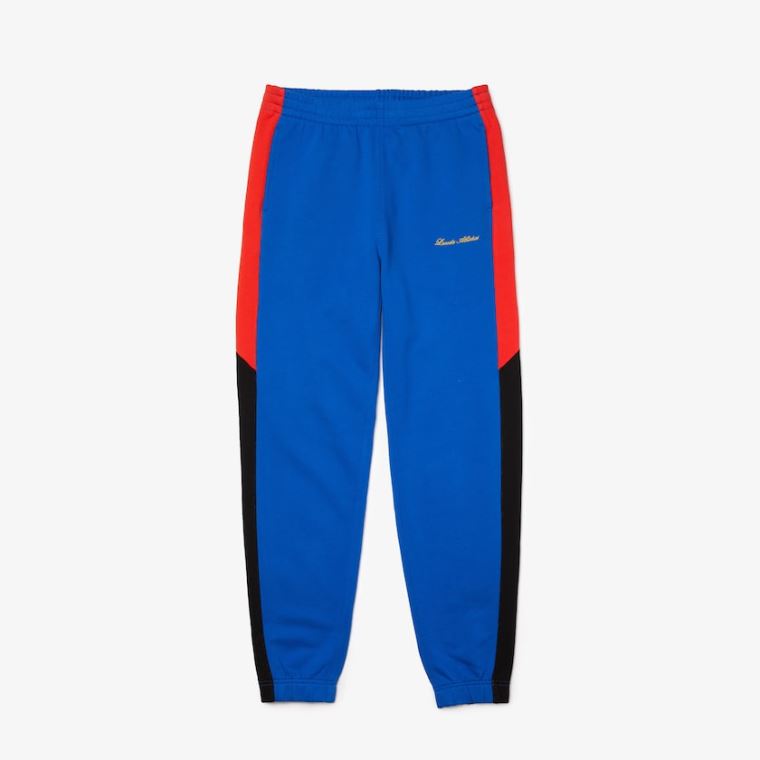 Lacoste LIVE Embroidered Two-Tone Track Pants Blå Hvide | iFGokcjB