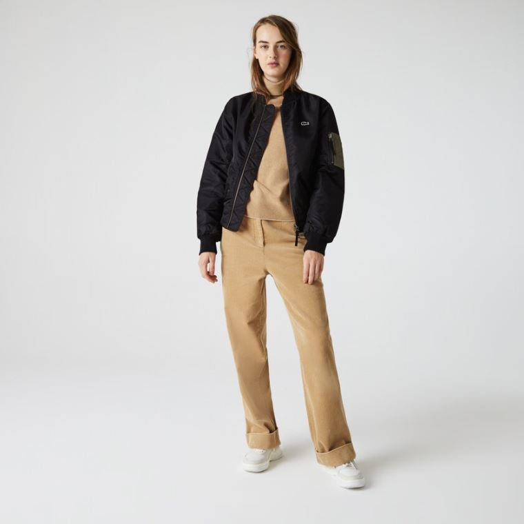 Lacoste LIVE Oversized Contrast Bomber Jacket Sort | YyejeqcP