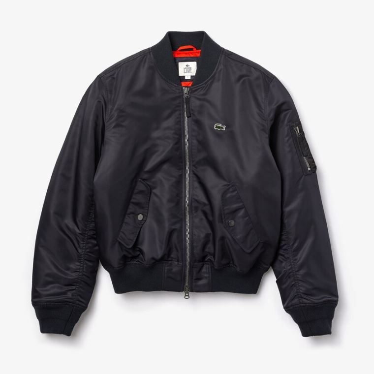 Lacoste LIVE Oversized Contrast Bomber Jacket Sort | YyejeqcP