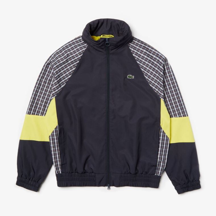 Lacoste LIVE Patchwork Track Jacket Blå Gul Hvide | B4UtbEpj