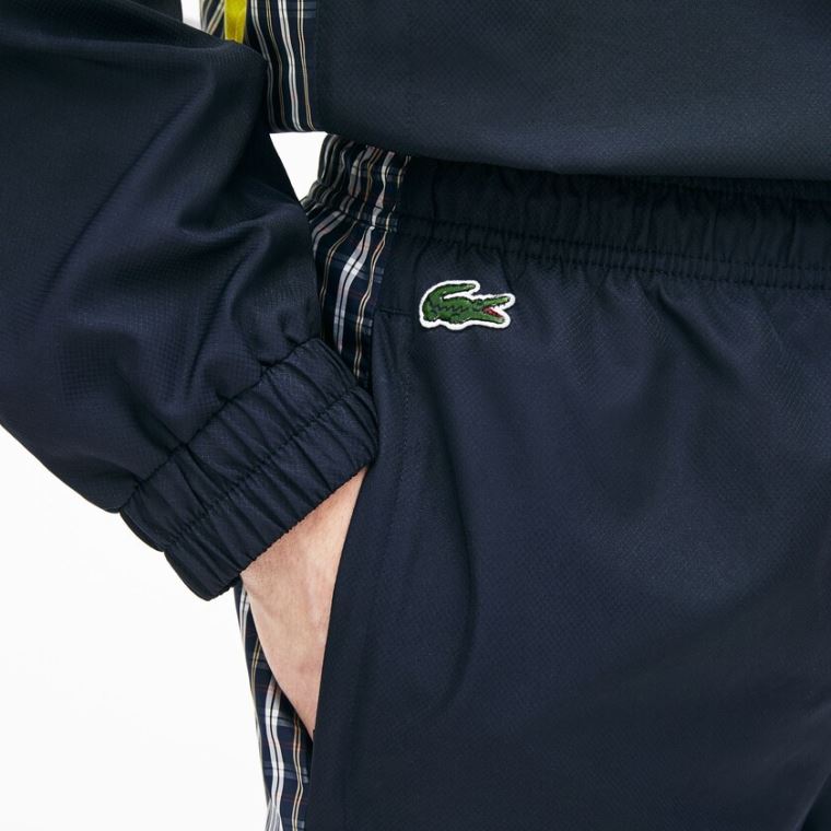 Lacoste LIVE Patchwork Trackpants Blå Gul Hvide | 99A2P4u3