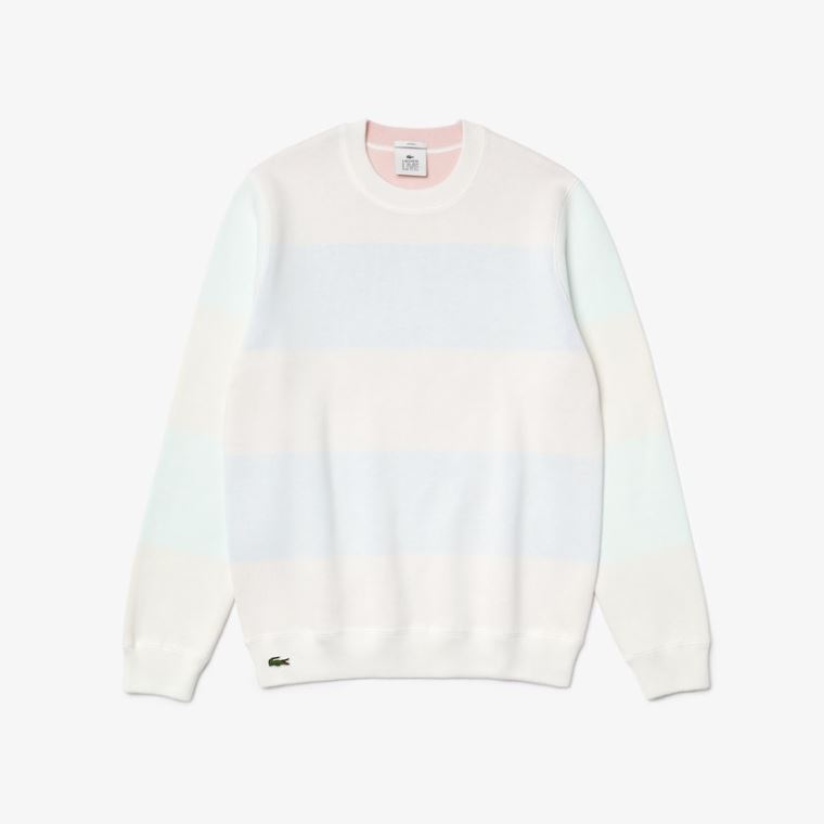 Lacoste LIVE Reversible Bomulds Sweater Hvide | y0Rpgnzh