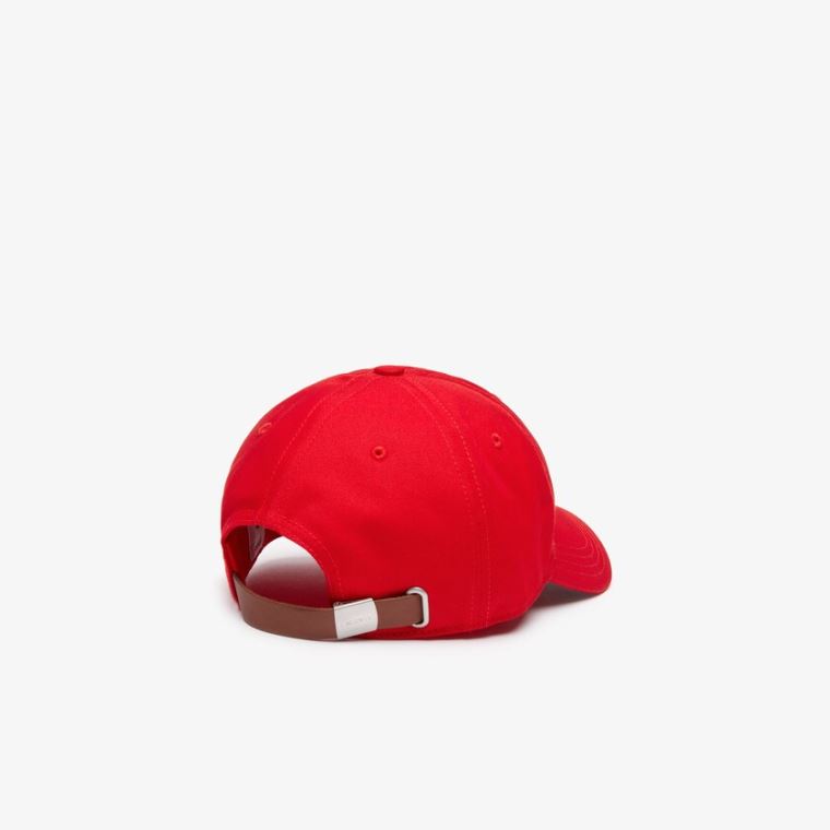 Lacoste LIVE Signature Bomulds Cap Rød Sort | QvkScBnQ