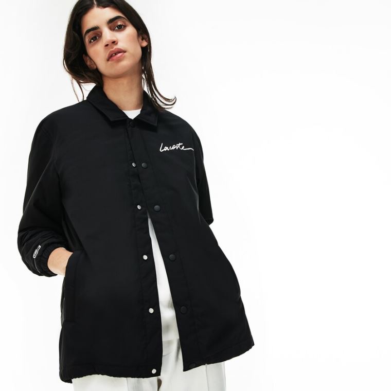 Lacoste LIVE Signature Taffeta Jacket Sort | CXqMQMW8