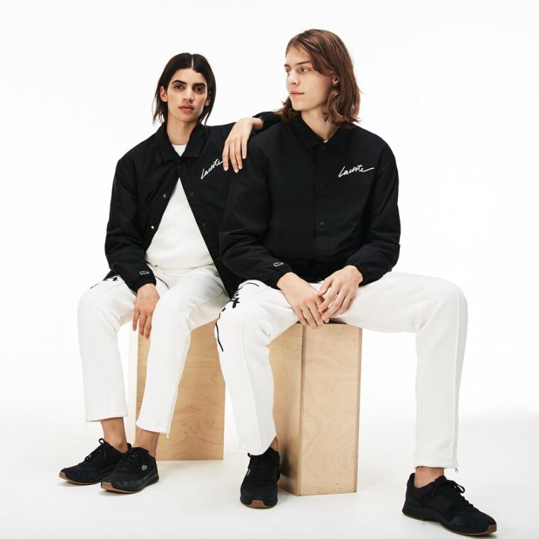 Lacoste LIVE Signature Taffeta Jacket Sort | CXqMQMW8