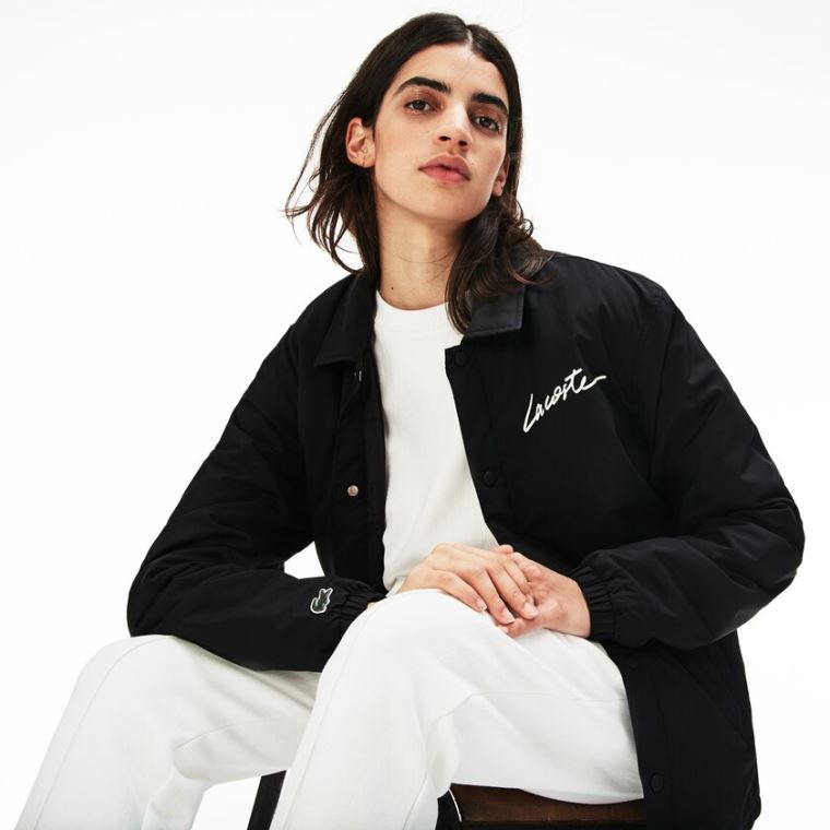 Lacoste LIVE Signature Taffeta Jacket Sort | CXqMQMW8