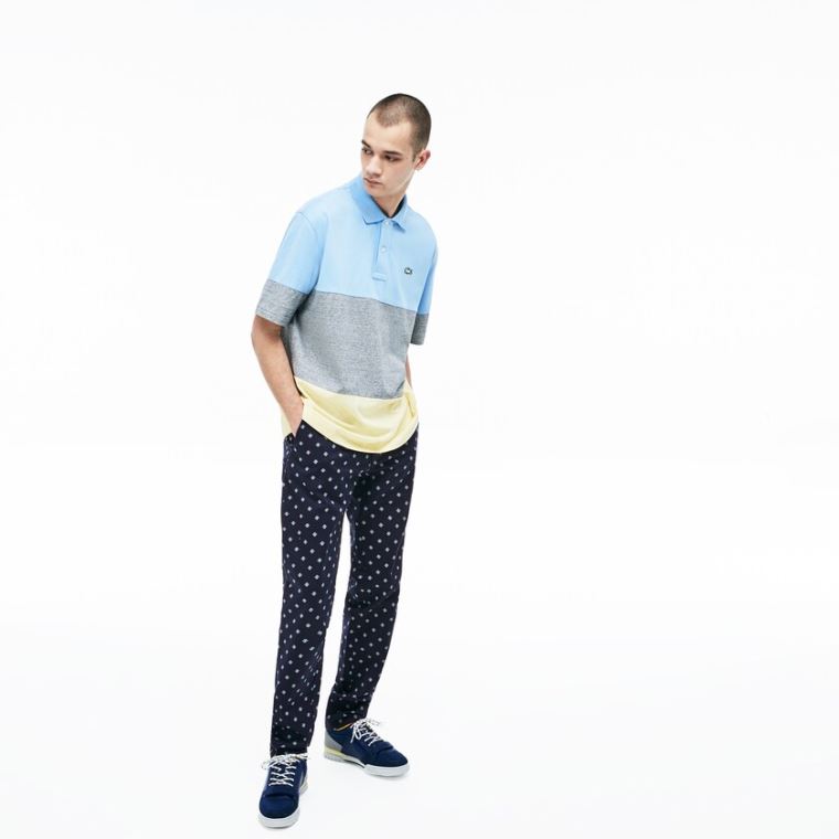 Lacoste LIVE Skinny Fit Chinos Mørkeblå Blå Hvide | C8wxqmq8