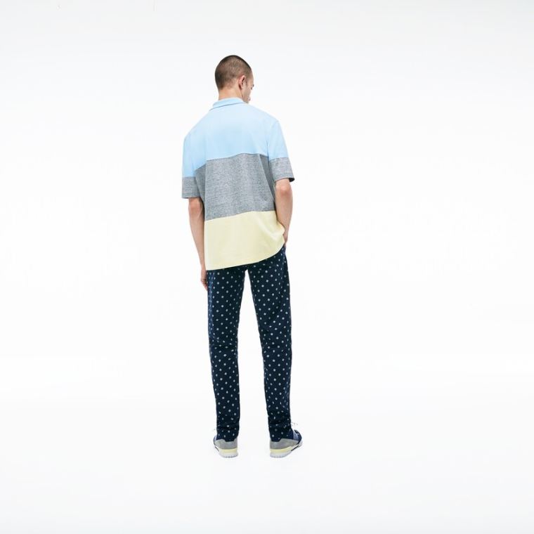 Lacoste LIVE Skinny Fit Chinos Mørkeblå Blå Hvide | C8wxqmq8