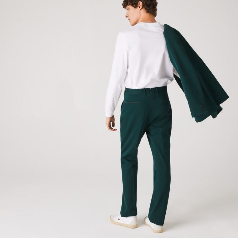 Lacoste LIVE Standard Fit Bomulds Canvas Suit Pants Grøn | yag1Btse