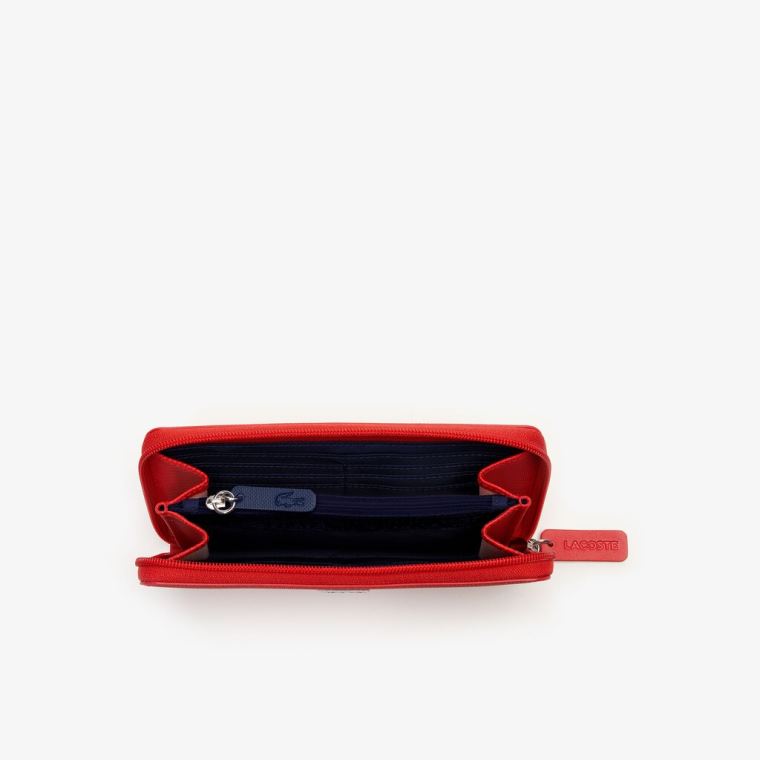 Lacoste L.12.12 Concept Petit Piqué 12 Card Zip Wallet Rød | ZcGsyHXt