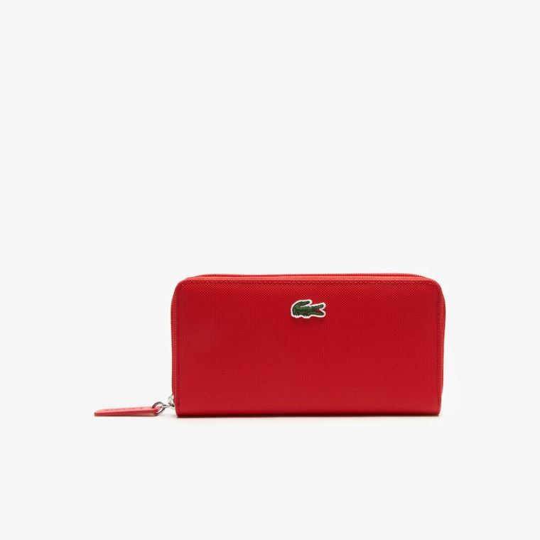 Lacoste L.12.12 Concept Petit Piqué 12 Card Zip Wallet Rød | ZcGsyHXt