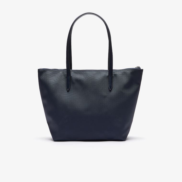 Lacoste L.12.12 Concept Small Zip Tote Bag Mørkeblå Blå | gmZb9NIC