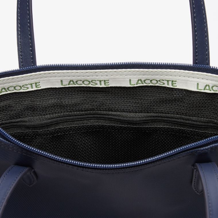 Lacoste L.12.12 Concept Small Zip Tote Bag Mørkeblå Blå | gmZb9NIC