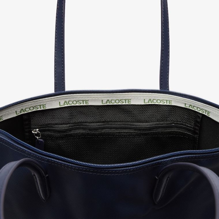 Lacoste L.12.12 Concept Vertical Zip Tote Bag Mørkeblå Blå | tuhszs3s