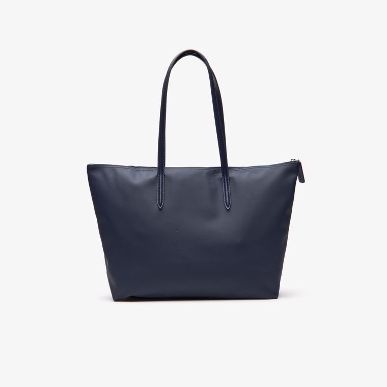 Lacoste L.12.12 Concept Zip Tote Bag Mørkeblå Blå | oLGvr5Ng