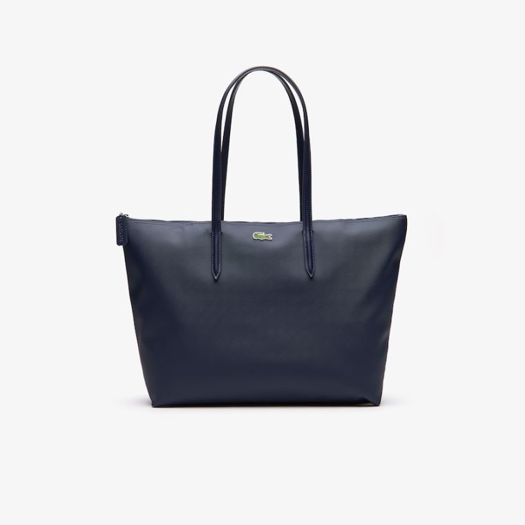 Lacoste L.12.12 Concept Zip Tote Bag Mørkeblå Blå | oLGvr5Ng