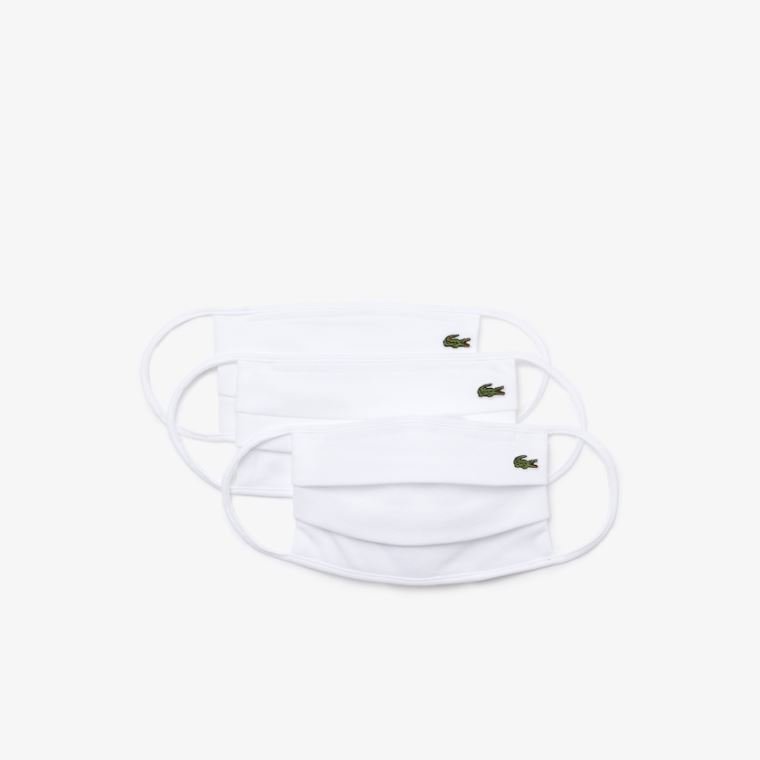 Lacoste L.12.12 Pack of 3 Face Masks with Box Hvide | 4J2PeqVQ