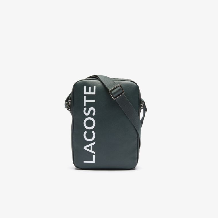 Lacoste L.12.12 Signature Læder Cross Body Bag Mørkegrøn | koWS5uoz