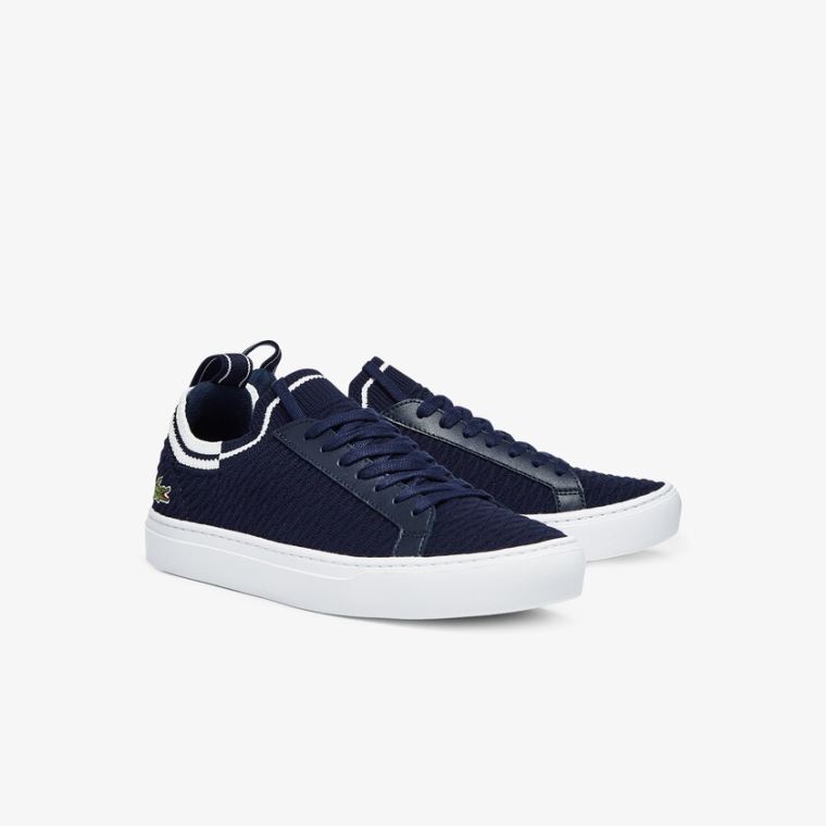 Lacoste La Piquée Tekstil Sneakers Mørkeblå Hvide | eeoLq2Cz