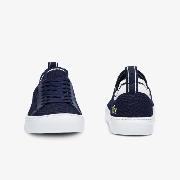 Lacoste La Piquée Tekstil Sneakers Mørkeblå Hvide | eeoLq2Cz