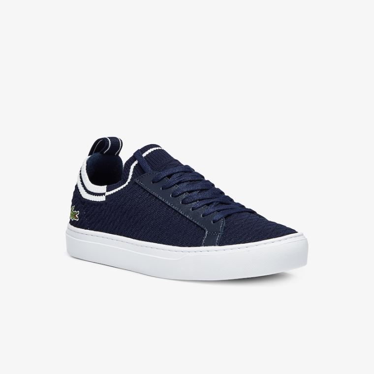 Lacoste La Piquée Tekstil Sneakers Mørkeblå Hvide | eeoLq2Cz