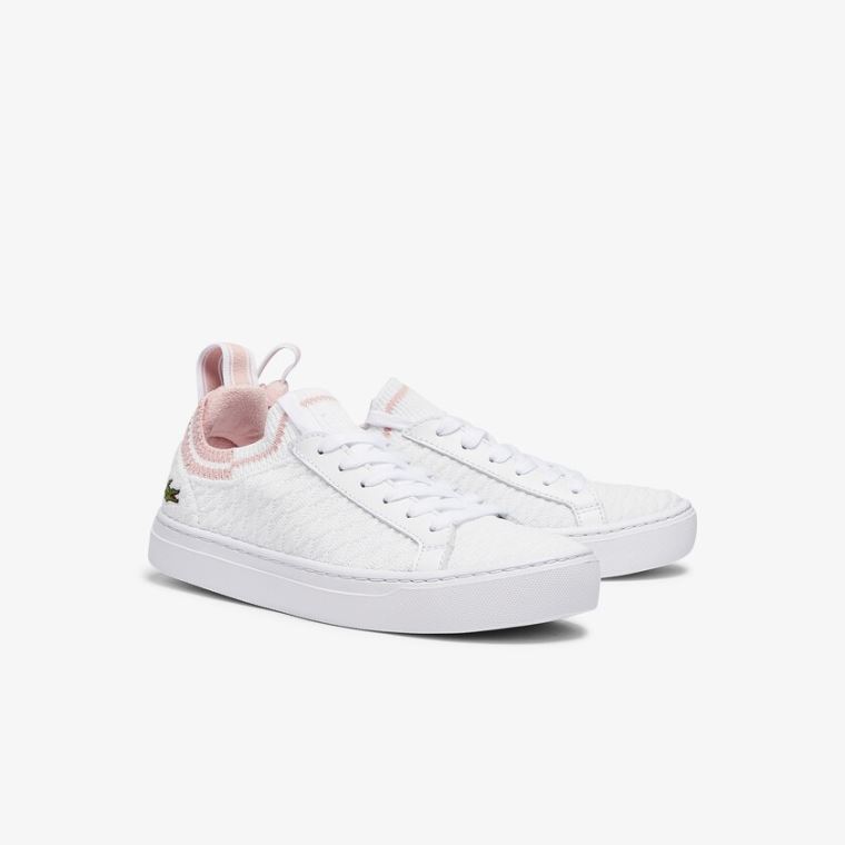 Lacoste La Piquée Tekstil Sneakers Hvide Lyserød | hd1Augy9