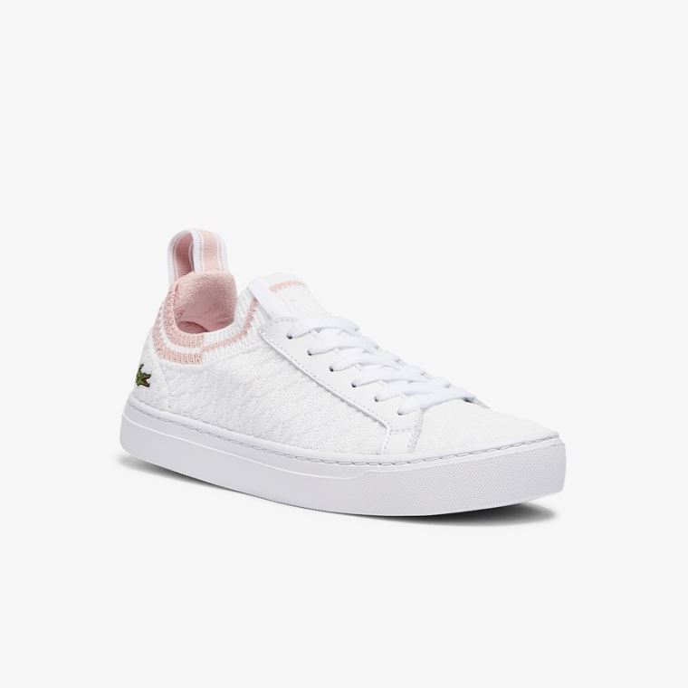 Lacoste La Piquée Tekstil Sneakers Hvide Lyserød | hd1Augy9