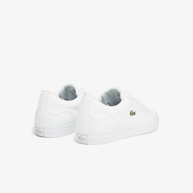 Lacoste Lerond BL Læder and Syntetisk Sneakers Hvide | ZSpAvUpb