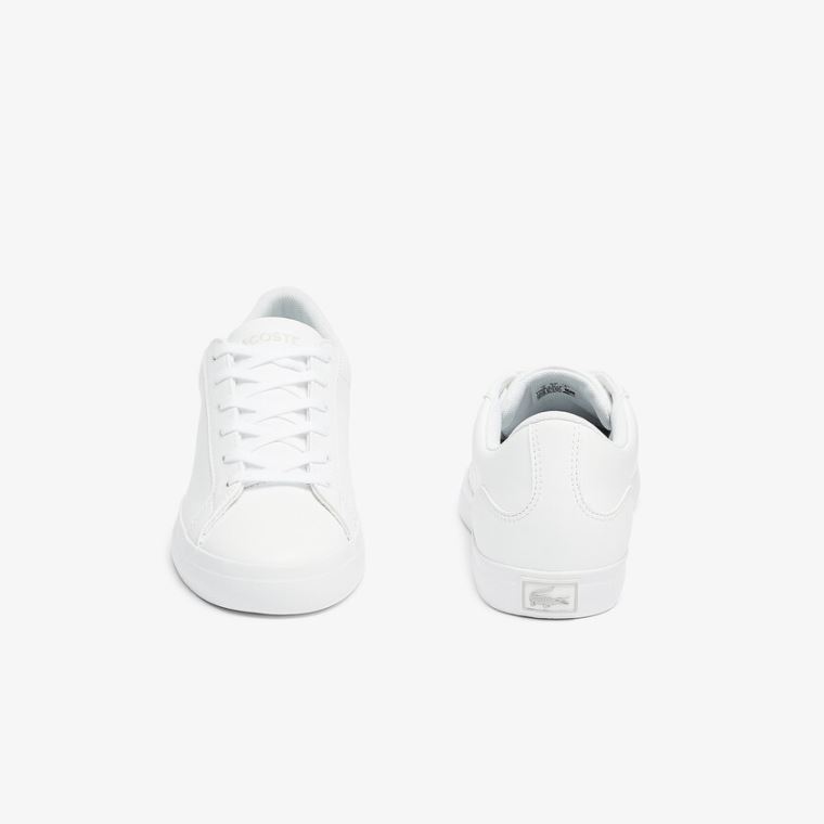 Lacoste Lerond BL Læder and Syntetisk Sneakers Hvide | ZSpAvUpb