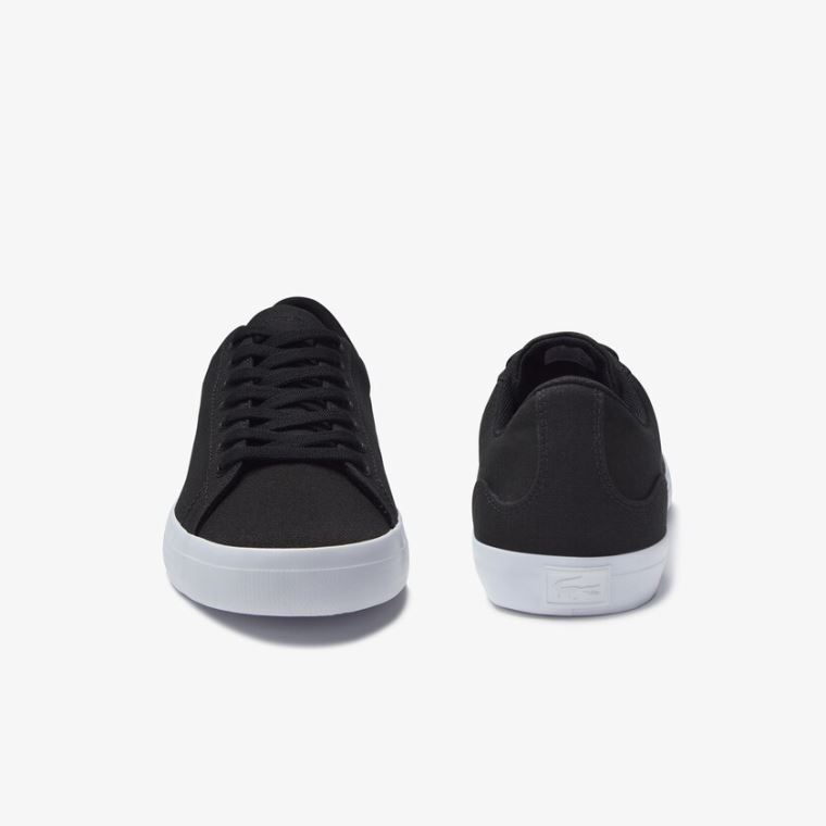 Lacoste Lerond Canvas Sneakers Sort | 6CER45UA