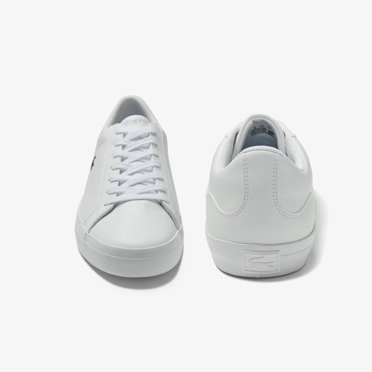 Lacoste Lerond Læder Sneakers Hvide | CmSVejFw