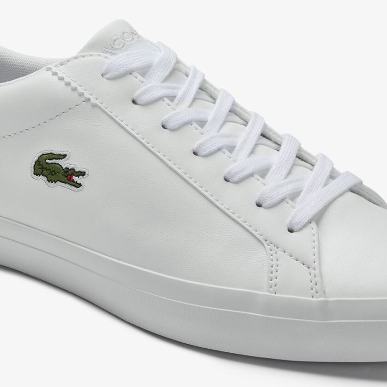 Lacoste Lerond Læder Sneakers Hvide | CmSVejFw