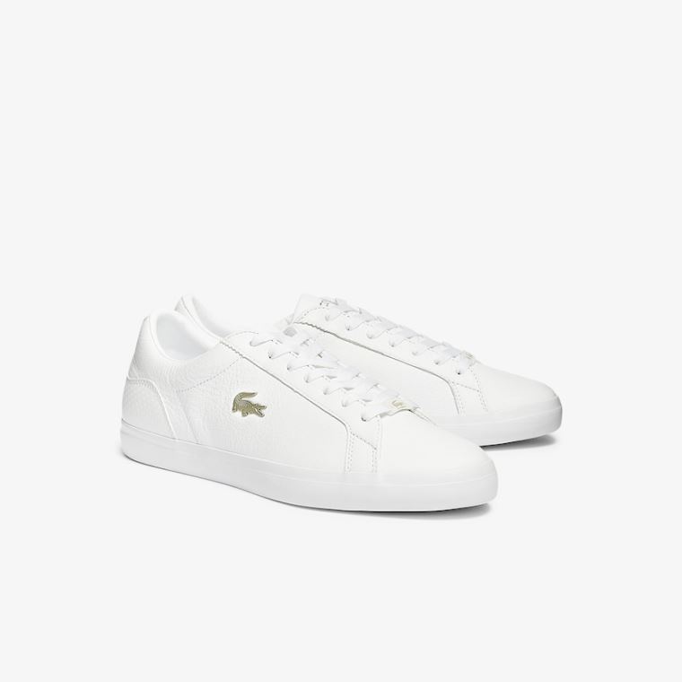 Lacoste Lerond Læder and Syntetisk Sneakers Hvide | eRwq19P3