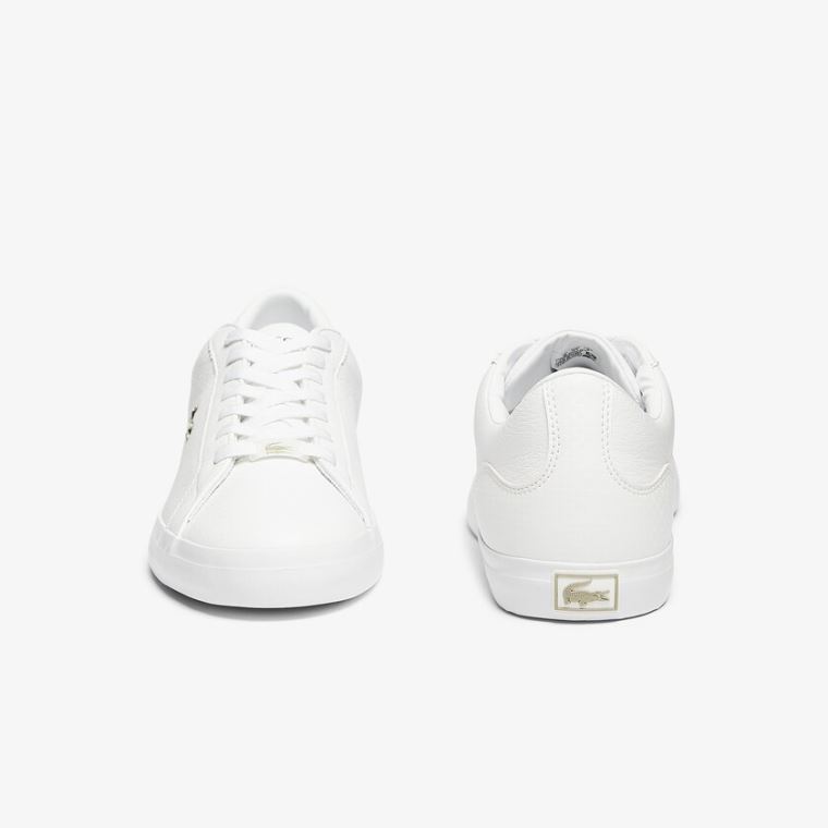 Lacoste Lerond Læder and Syntetisk Sneakers Hvide | eRwq19P3