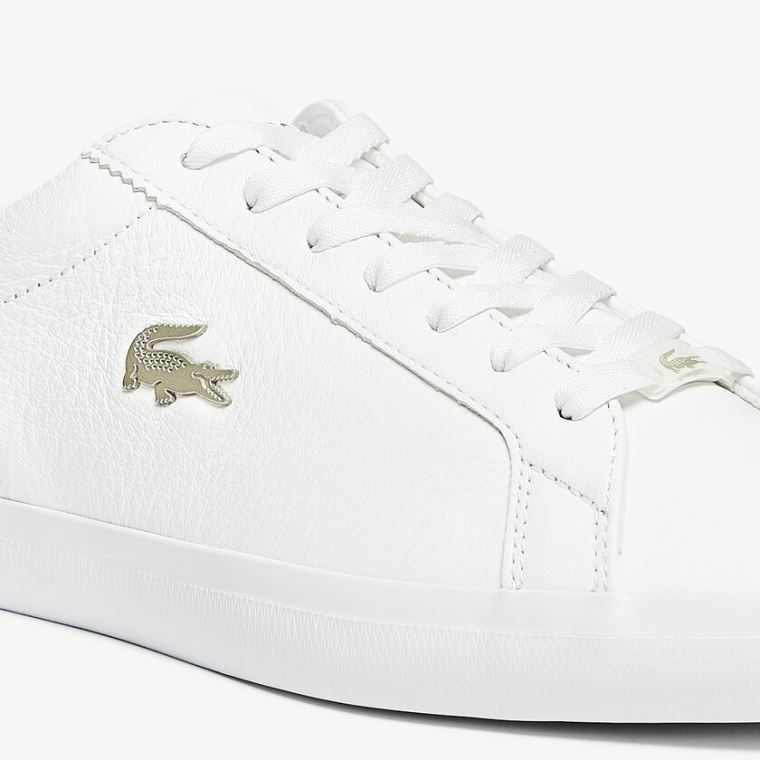 Lacoste Lerond Læder and Syntetisk Sneakers Hvide | eRwq19P3