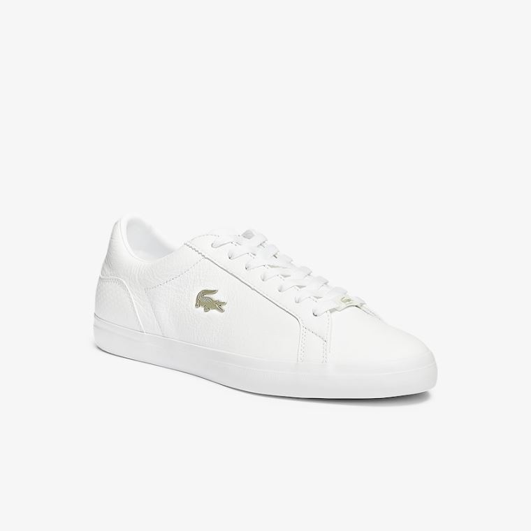 Lacoste Lerond Læder and Syntetisk Sneakers Hvide | eRwq19P3