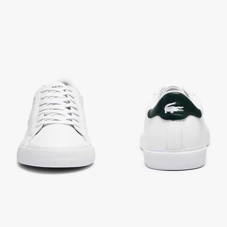 Lacoste Lerond Plus Læder Sneakers Hvide | XsvoxJBF