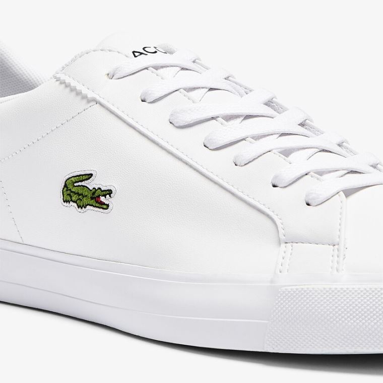 Lacoste Lerond Plus Læder Sneakers Hvide | XsvoxJBF