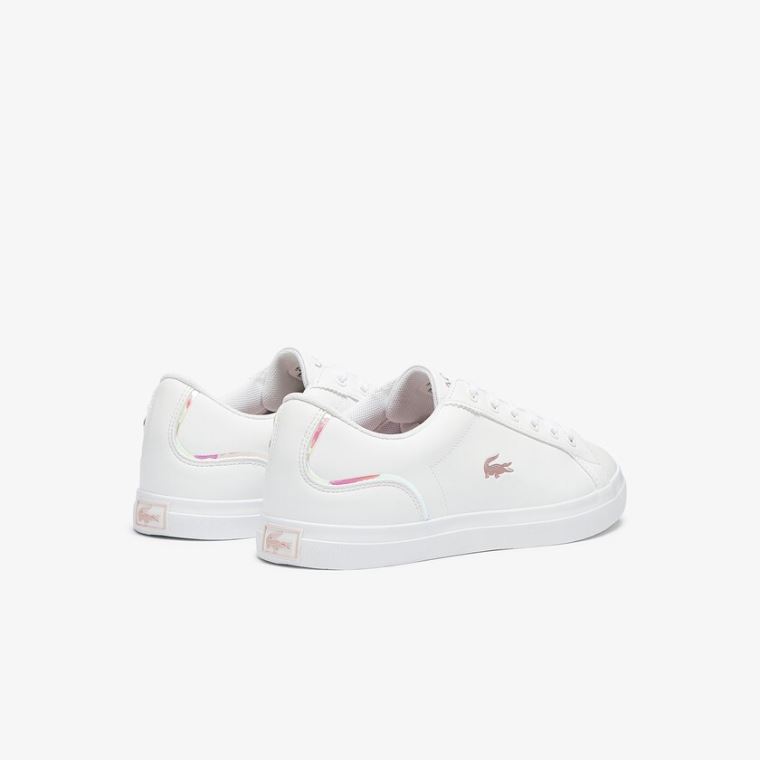 Lacoste Lerond Syntetisk Iridescent Sneakers Hvide Lyserød | DAX5Dvvm