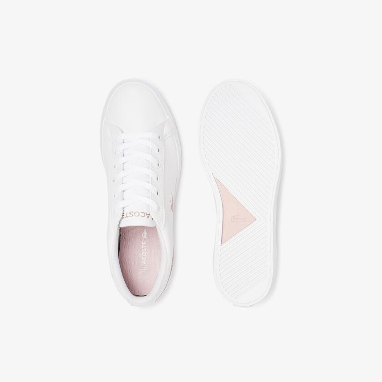 Lacoste Lerond Syntetisk Iridescent Sneakers Hvide Lyserød | DAX5Dvvm