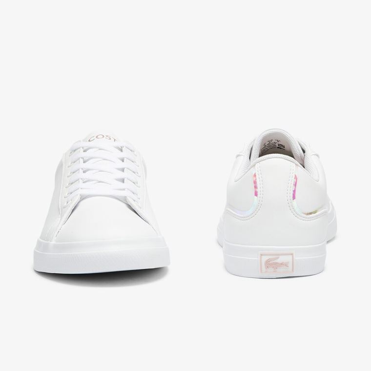 Lacoste Lerond Syntetisk Iridescent Sneakers Hvide Lyserød | DAX5Dvvm