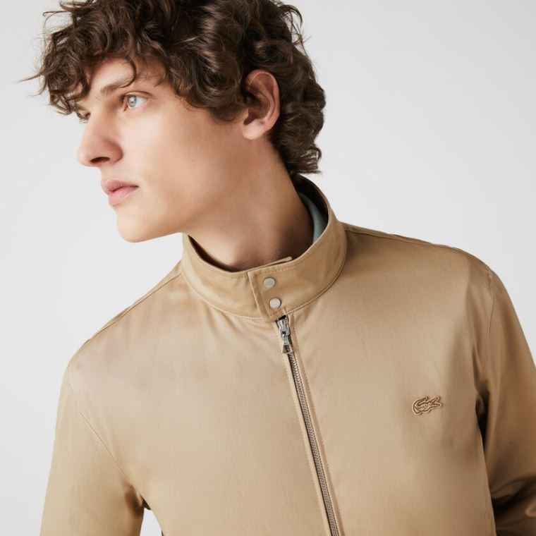 Lacoste Lette Bomulds Zip Jacket Beige | WDocUzLL