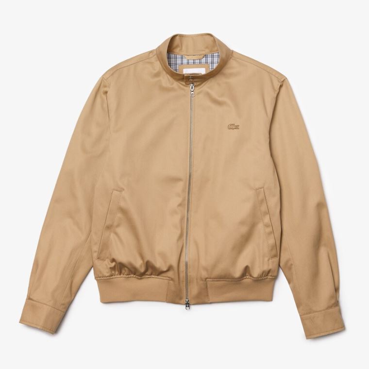 Lacoste Lette Bomulds Zip Jacket Beige | WDocUzLL