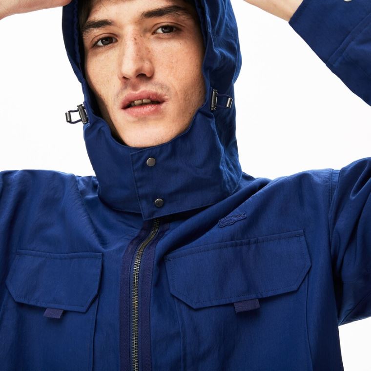 Lacoste Lette Detachable-Hood Jacket Mørkeblå Blå | HjBWT4p4