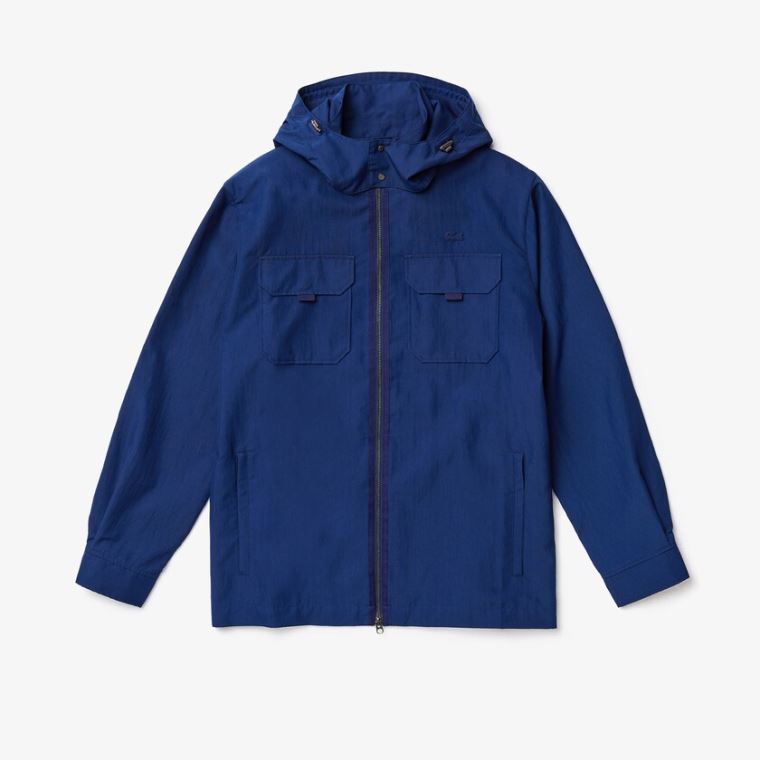 Lacoste Lette Detachable-Hood Jacket Mørkeblå Blå | HjBWT4p4