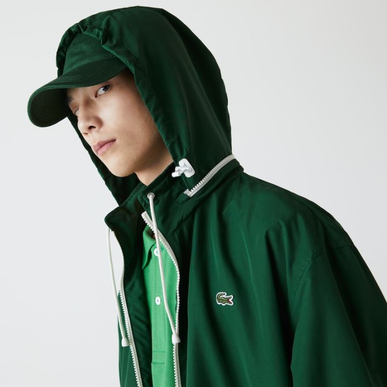 Lacoste Lette Strand-Resistant Zip Windbreaker Grøn | 0CvzPAWk