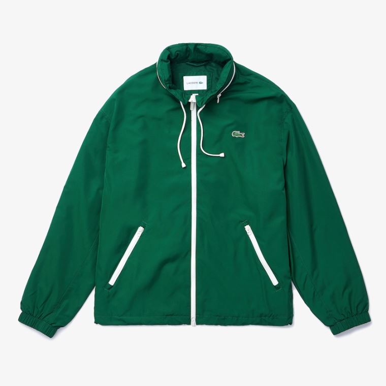 Lacoste Lette Strand-Resistant Zip Windbreaker Grøn | 0CvzPAWk